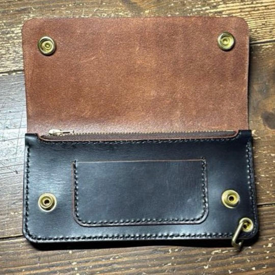 北米ステア ハンドメイド茶芯トラッカーウォレット