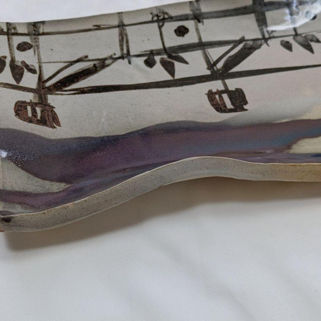 大皿 角皿 靖 工芸品 絵皿 飾り皿 陶磁器