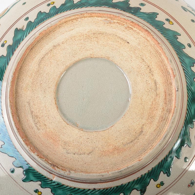 山口県　 須佐焼　古須佐　山水花鳥文鉢　幕末ー江戸期　時代箱付　V　R6014C