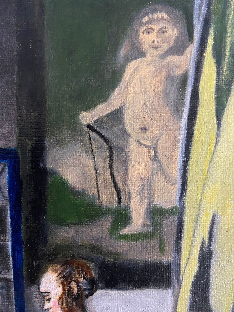 フェルメール　肉筆手描きの油絵模写画　窓辺で手紙を読む女