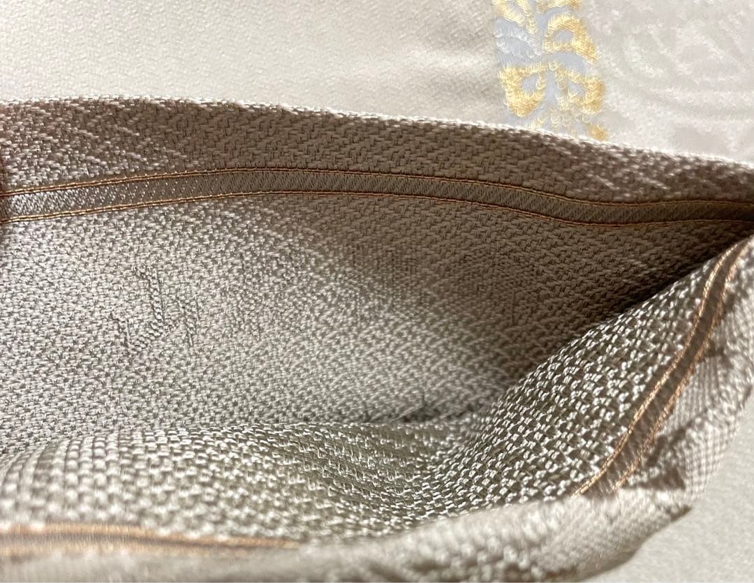 銀鼠色 美しい織り 袋帯