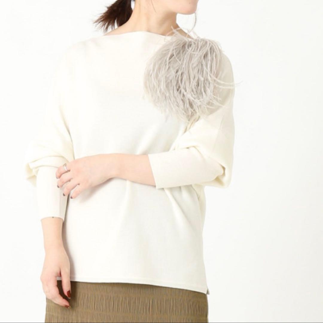 新品♡ふわふわ♡VERMEIL par iena オーストリッチコサージュ