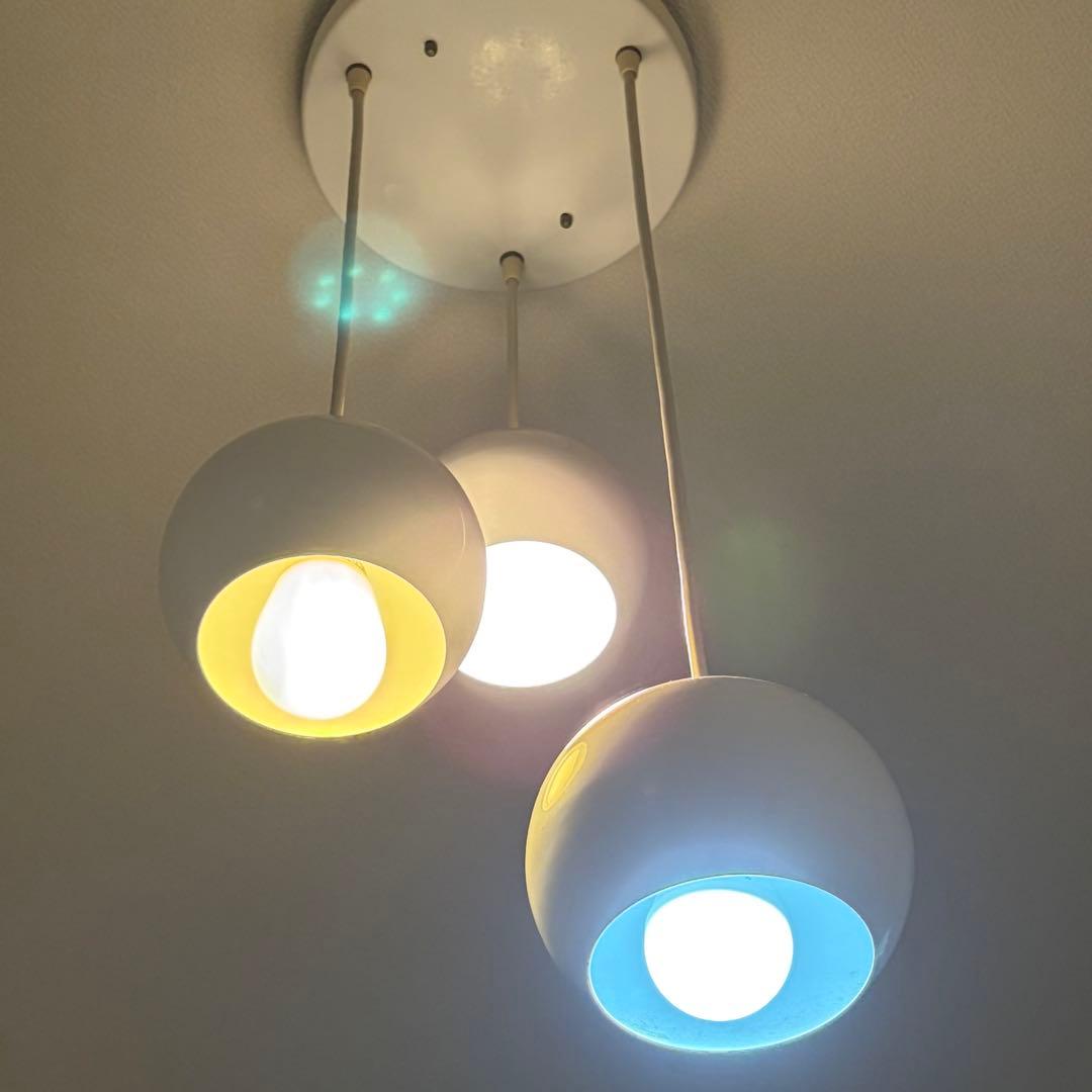 ペンダントライト　ミッドセンチュリー　スペースエイジ　3灯　US ビンテージ