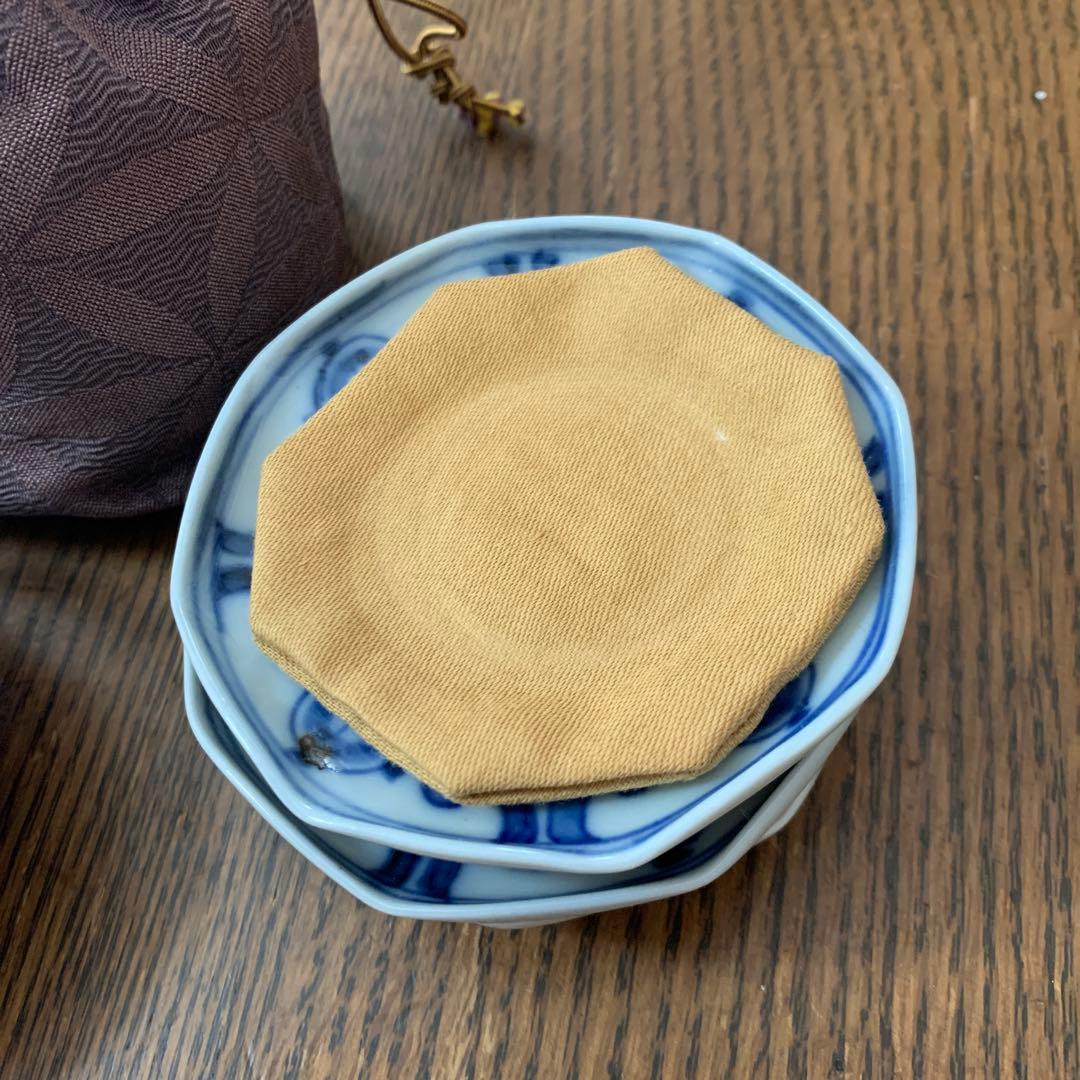 九谷焼⭐️八角形小皿5枚組⭐️仕覆付⭐️蔵保管