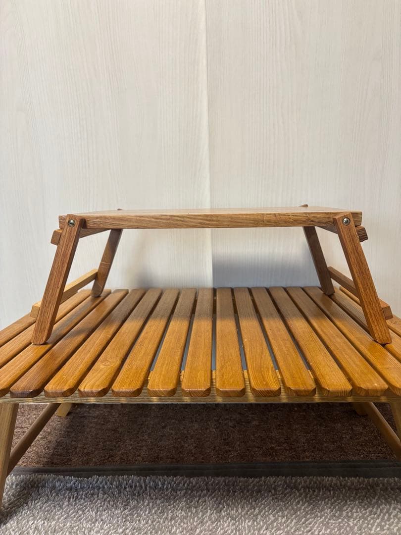 でーん　オークテーブル２つセット