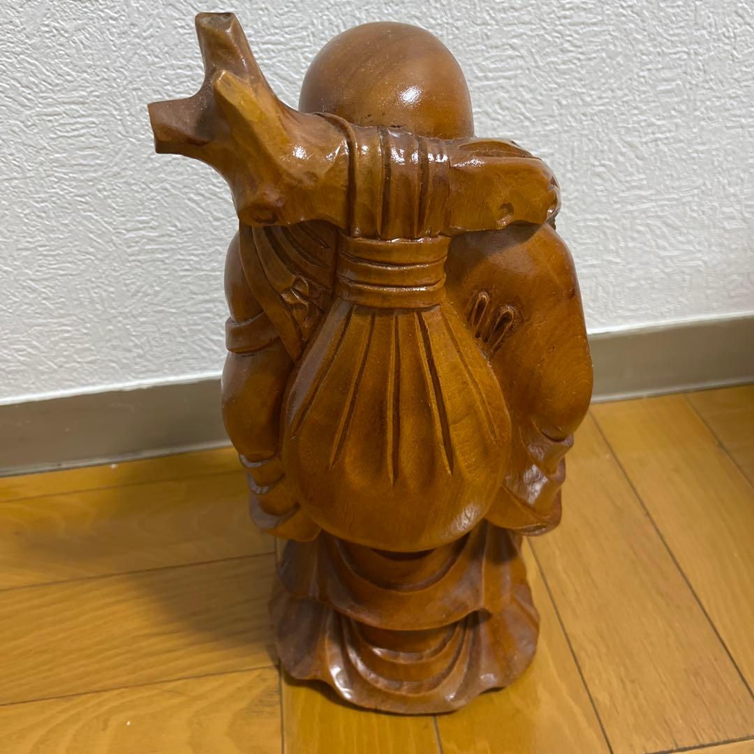 木製 笑顔の仏像 約30cm