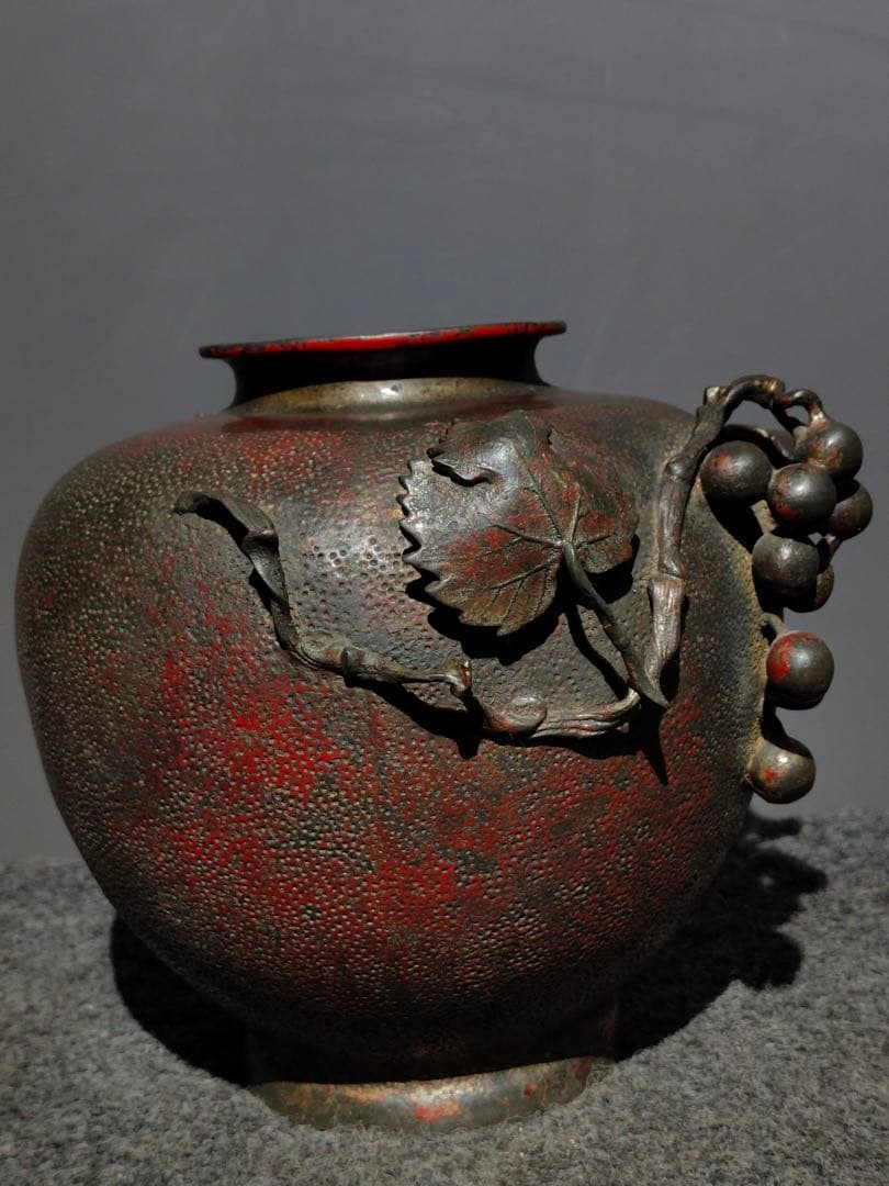 銅製　葡萄罐　花瓶　置物　コレクション