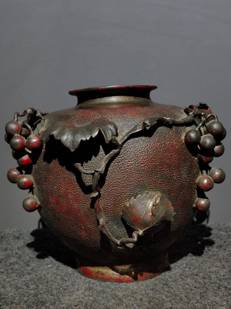 銅製　葡萄罐　花瓶　置物　コレクション