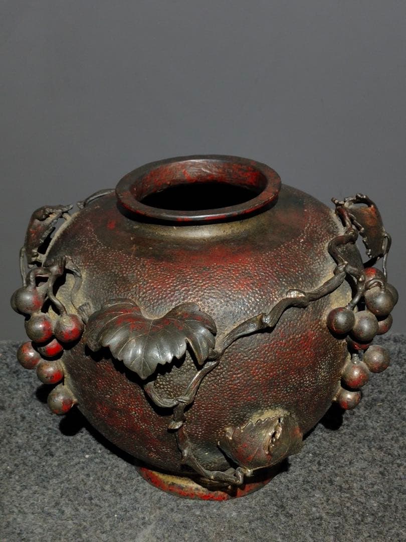 銅製　葡萄罐　花瓶　置物　コレクション