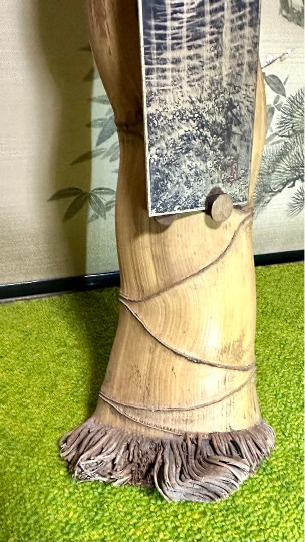 短冊掛け　亀甲竹製　赤富士短冊付き　茶道具