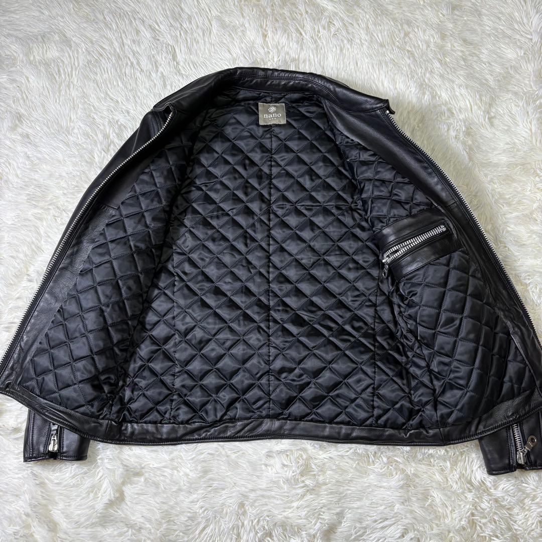 【未使用級】nano universe ナノユニバース　ライダースジャケット　黒