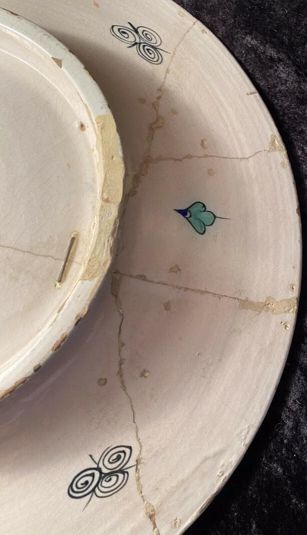 IZNIK陶器 大皿 18世紀 イズニック イズニク オスマントルコ　修復接合品