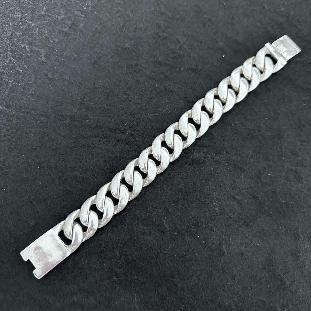 超重厚 117g80sヴィンテージ ブレスレット　シルバー925