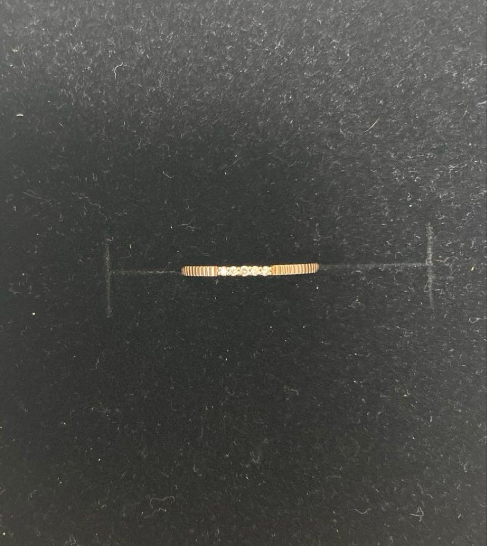 ete K10 レイヤードダイヤモンドリング 0.03 イエローゴールド 11号