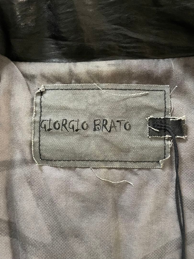 【美品】 伊製 GIORGIO BRATO レザージャケット ブラック 46