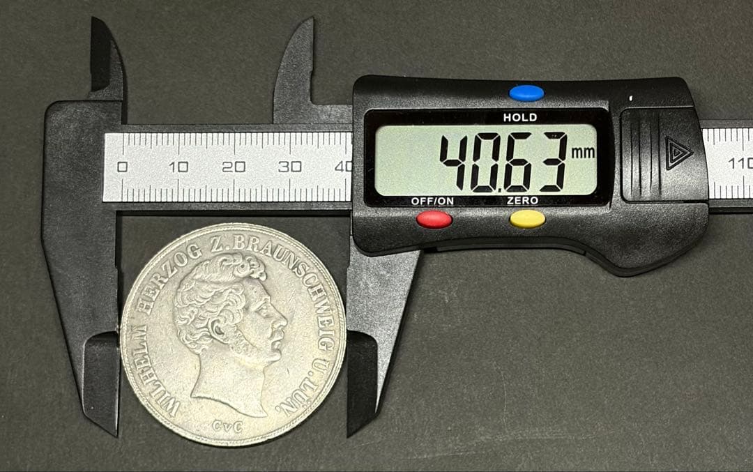 1845 ドイツ ブラウンシュヴァイク 2ターラー 銀貨 古銭