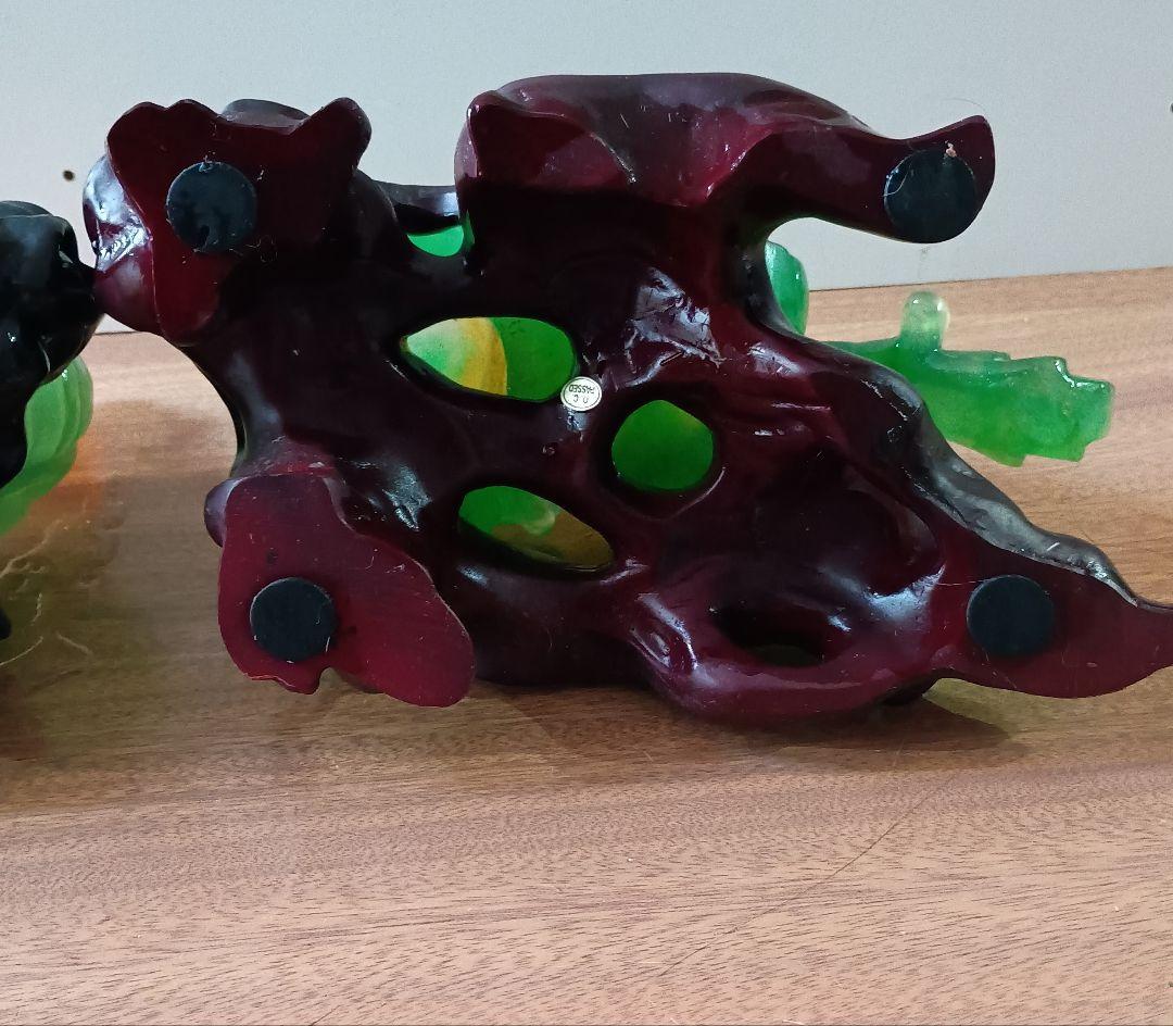 翡翠製 獅子の置物