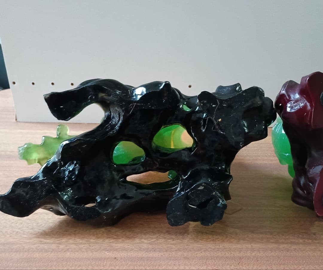 翡翠製 獅子の置物