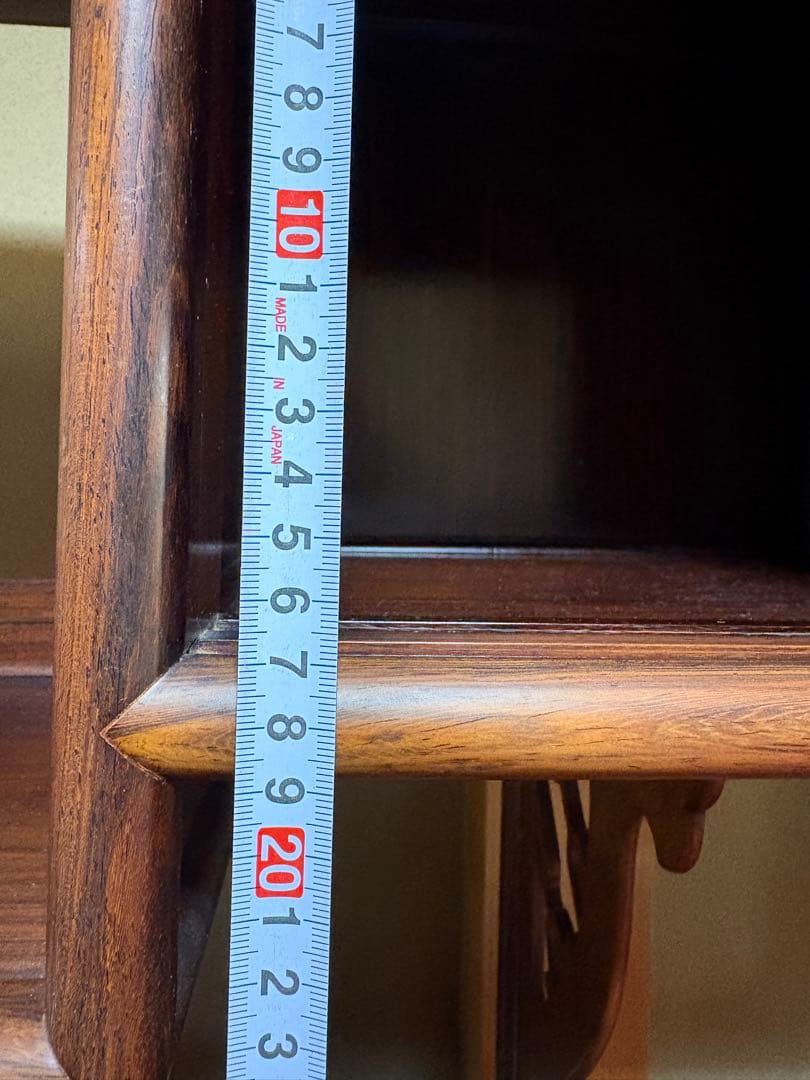 唐木　茶箪笥　茶棚　飾り棚　違い棚　引出し付き　レトロ　木製オープンシェルフ