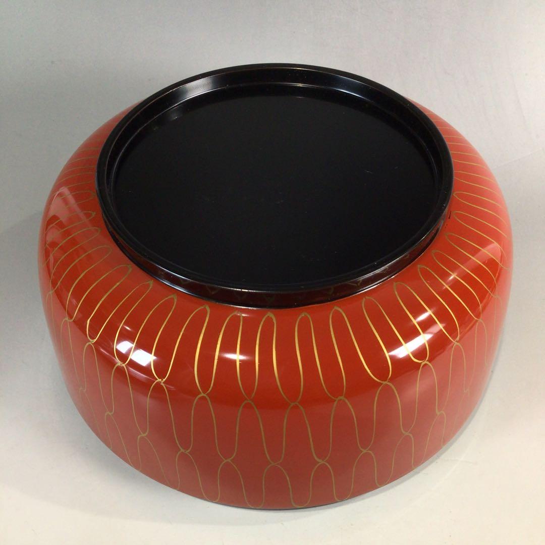 Ｐ３２６　喰籠　『山中塗』『表千家　堀内宗完　書付』『掛子添』『朱網食篭』　共箱