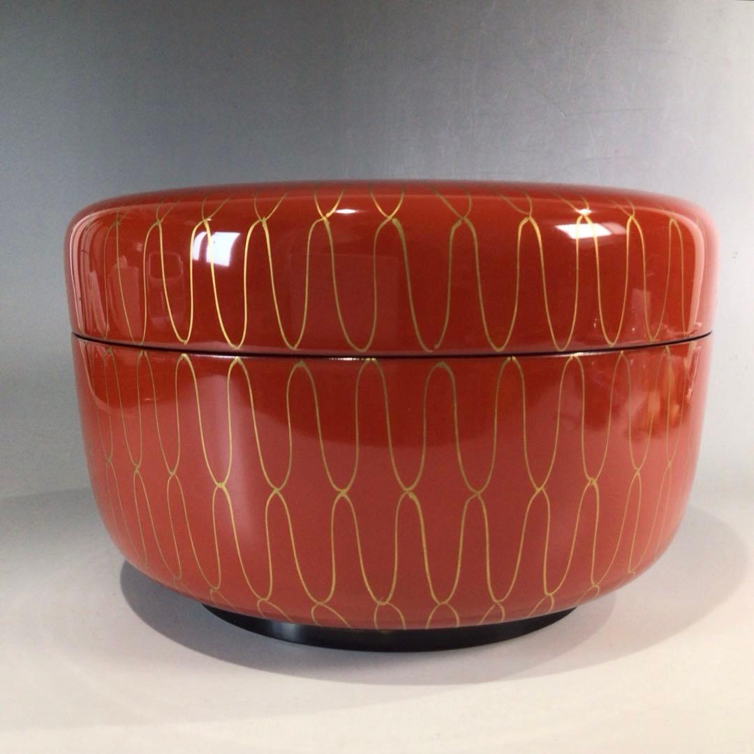 Ｐ３２６　喰籠　『山中塗』『表千家　堀内宗完　書付』『掛子添』『朱網食篭』　共箱