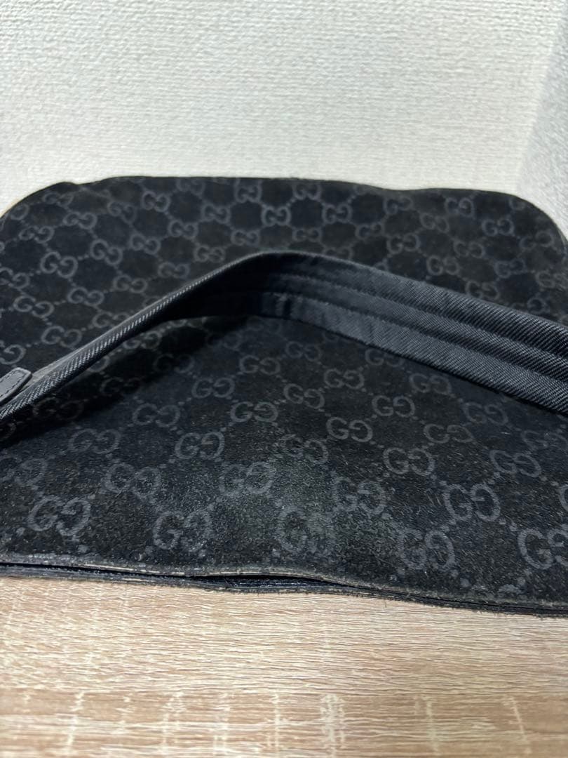 GUCCIグッチ★スエードGG柄黒ショルダーバッグ