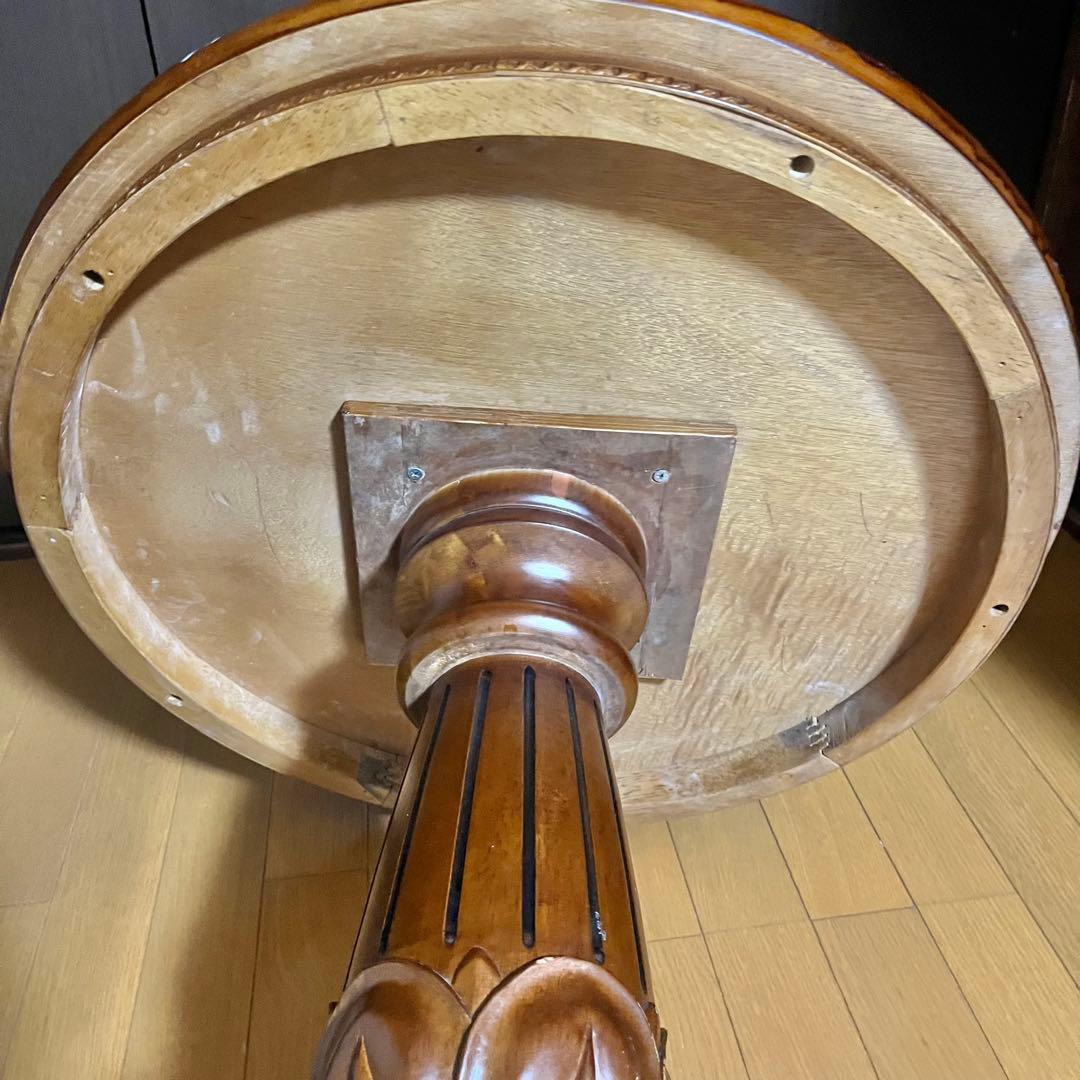 ヨーロピアン アンティーク風 丸テーブル ヴィンテージ 円卓 ラウンドテーブル