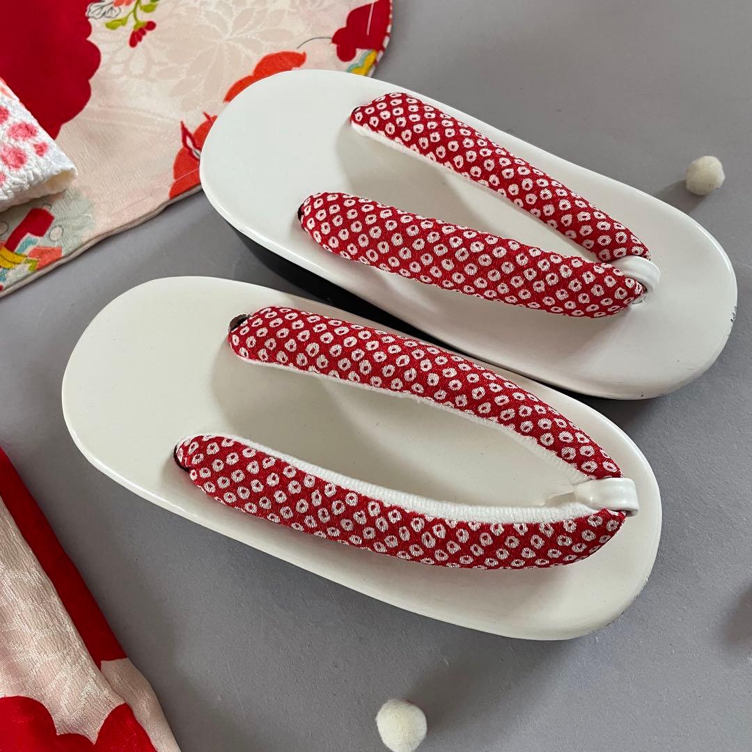 七五三　3歳　正絹　アンティークお着物セット　総絞り被布　ハンドメイド　巾着