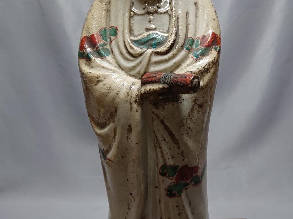 商 品 コレクター収集品　古九谷　色絵　観世音菩薩像