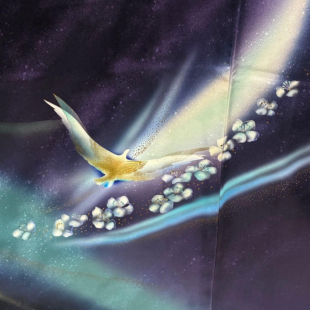 専用 D25 訪問着 秀星 鳥 花模様 正絹 着物 袷 極美品