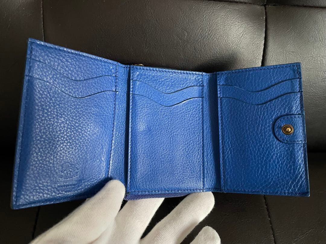 イルビゾンテ　三つ折り財布　ブルー