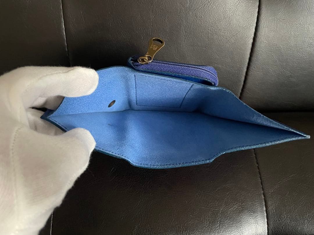 イルビゾンテ　三つ折り財布　ブルー