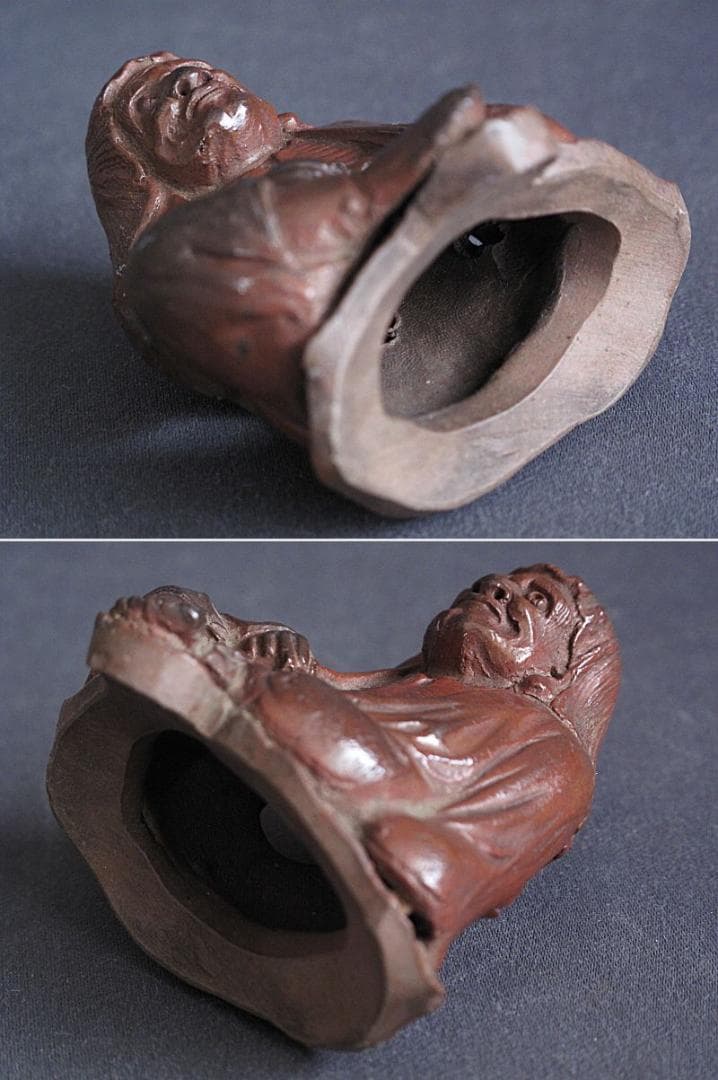 値下げ‼️ 時代!! 天保赤備前『亀に仙人香炉』珍しい細工物　高13㎝