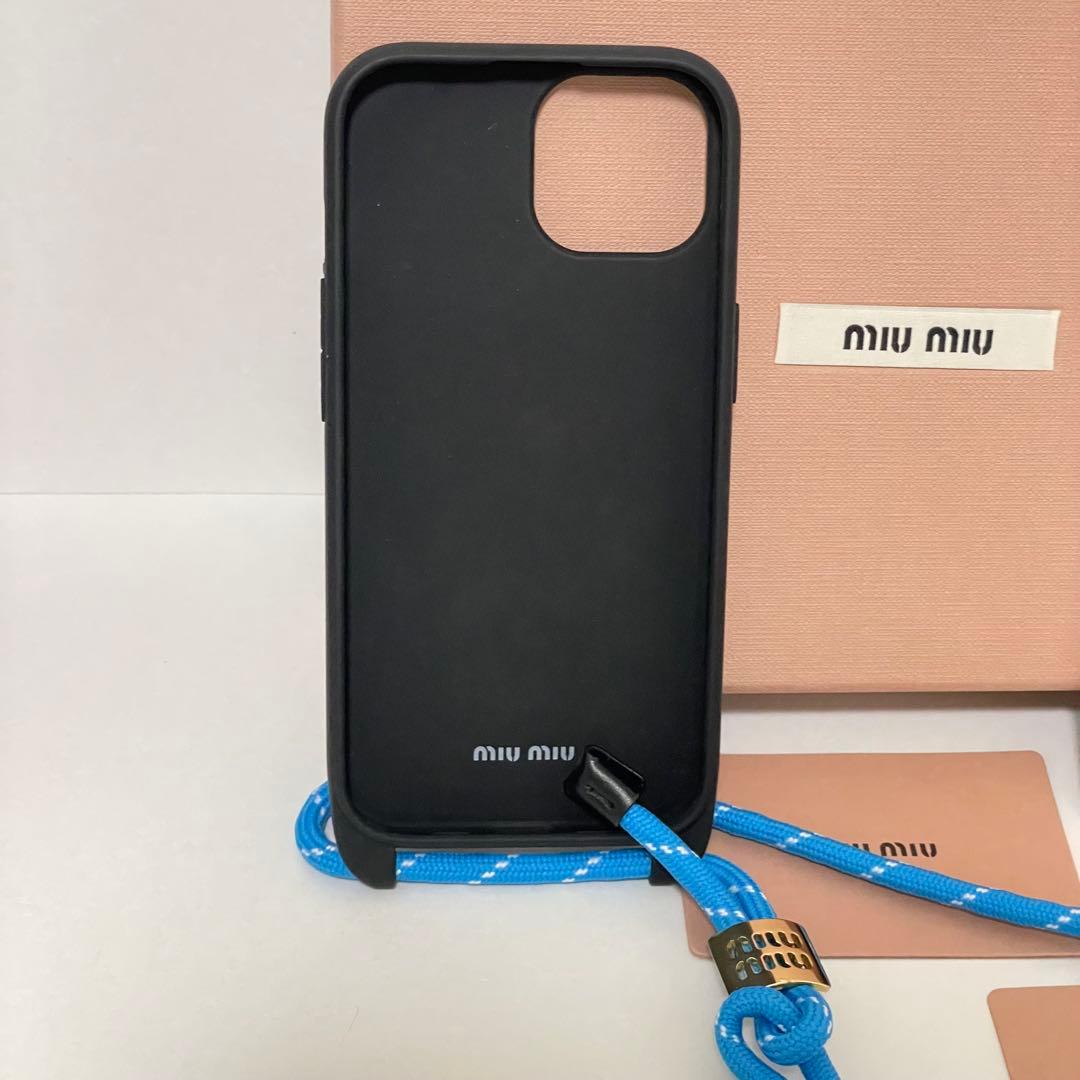値下げ交渉可⭐️新品 ミュウミュウ iPhone15 スマホケース ストラップ付き