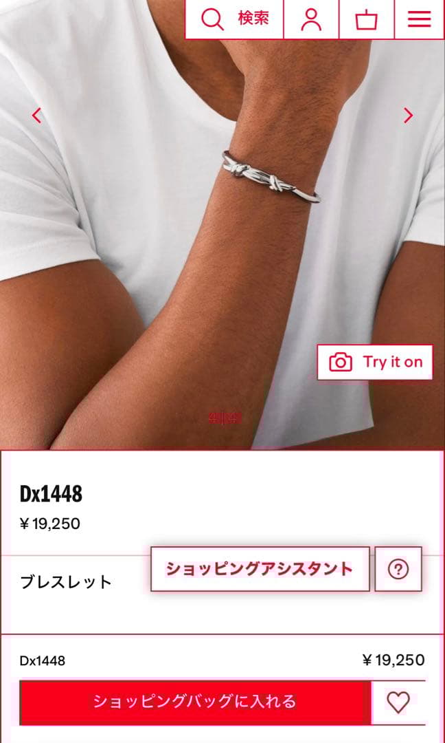 【限定値下げ】DIESEL ノットデザイン シルバー バングル