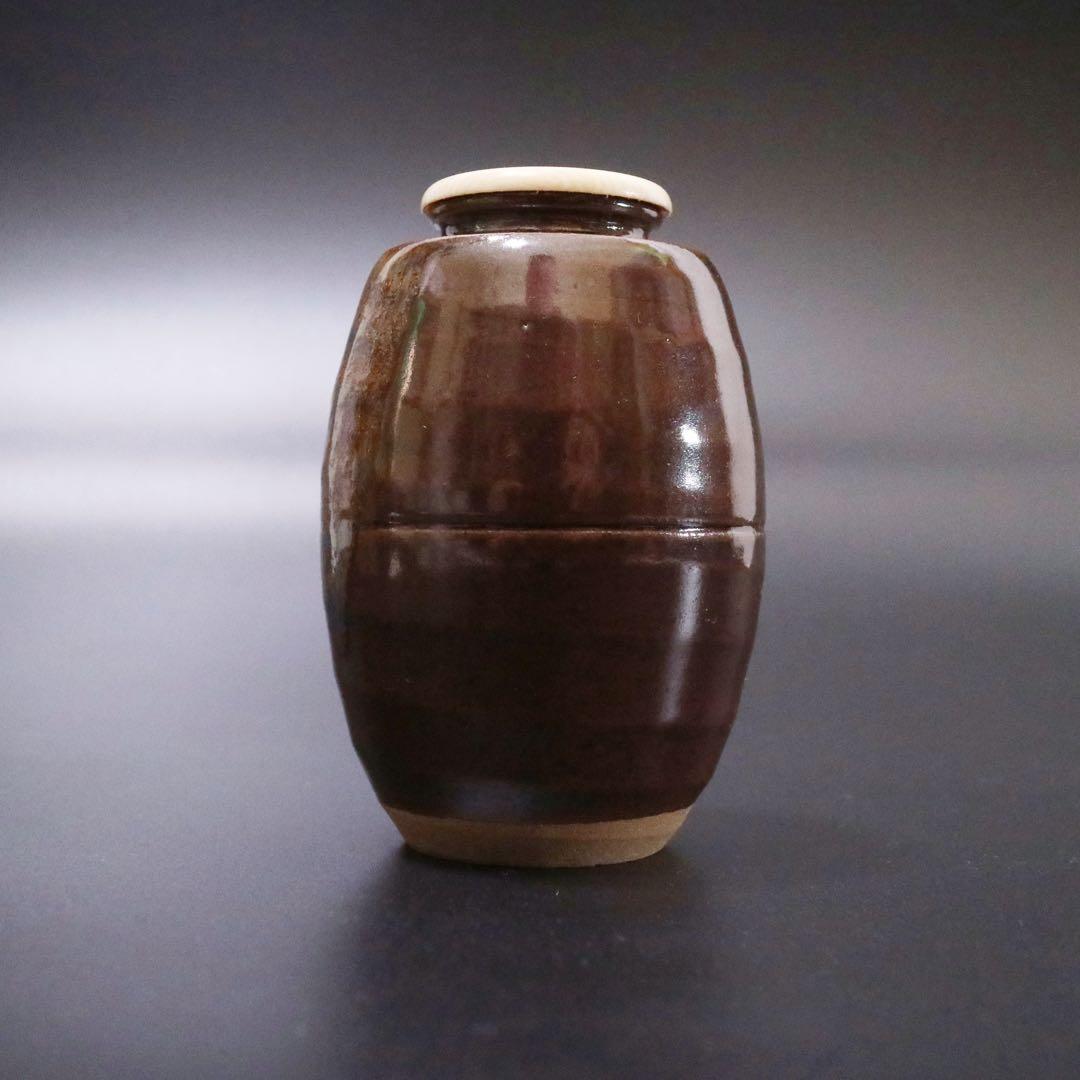 平安 万代喜山 肩衝茶入 仕覆付 京焼 茶器 茶壷 茶道具