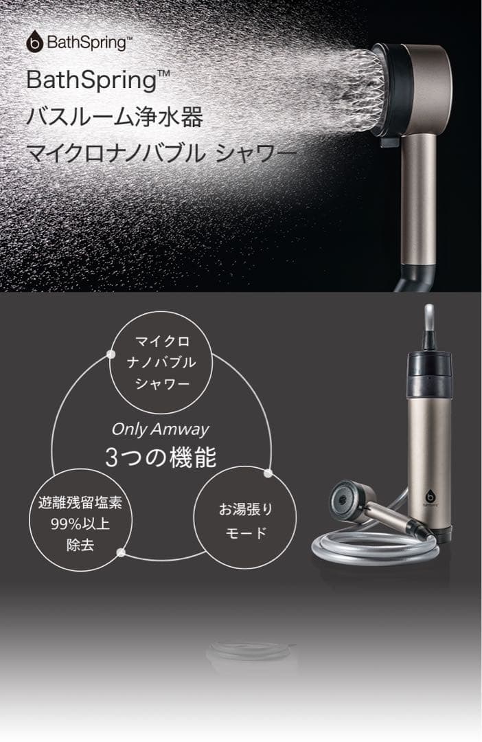 Amway 新型 BathSpring バス浄水器 マイクロナノバブル シャワー