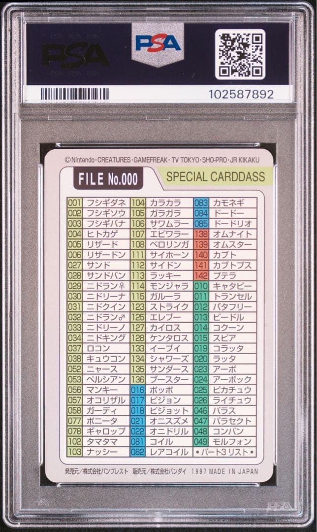 ポケモンカードダス No.000 スターターズ 1997年 バンダイ【PSA8】