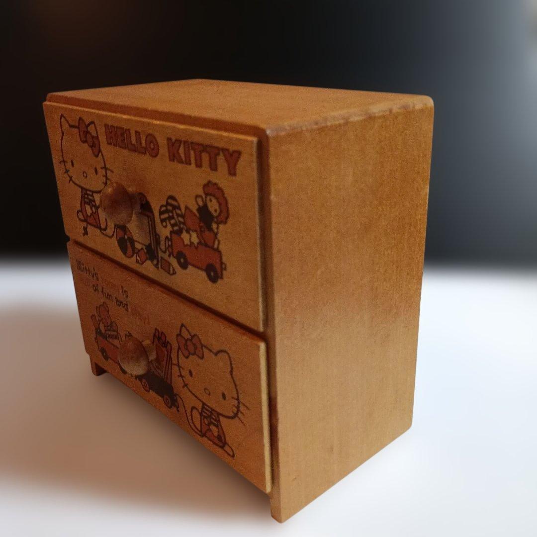 昭和レトロ★ サンリオ★HELLO KITTY 木製引き出し付き小物入れ