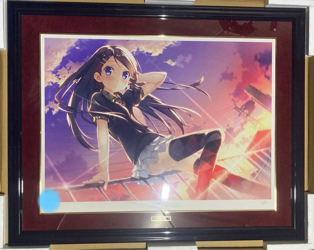 カントク 朱色少女 版画 アールビバン　ミクスドメディア