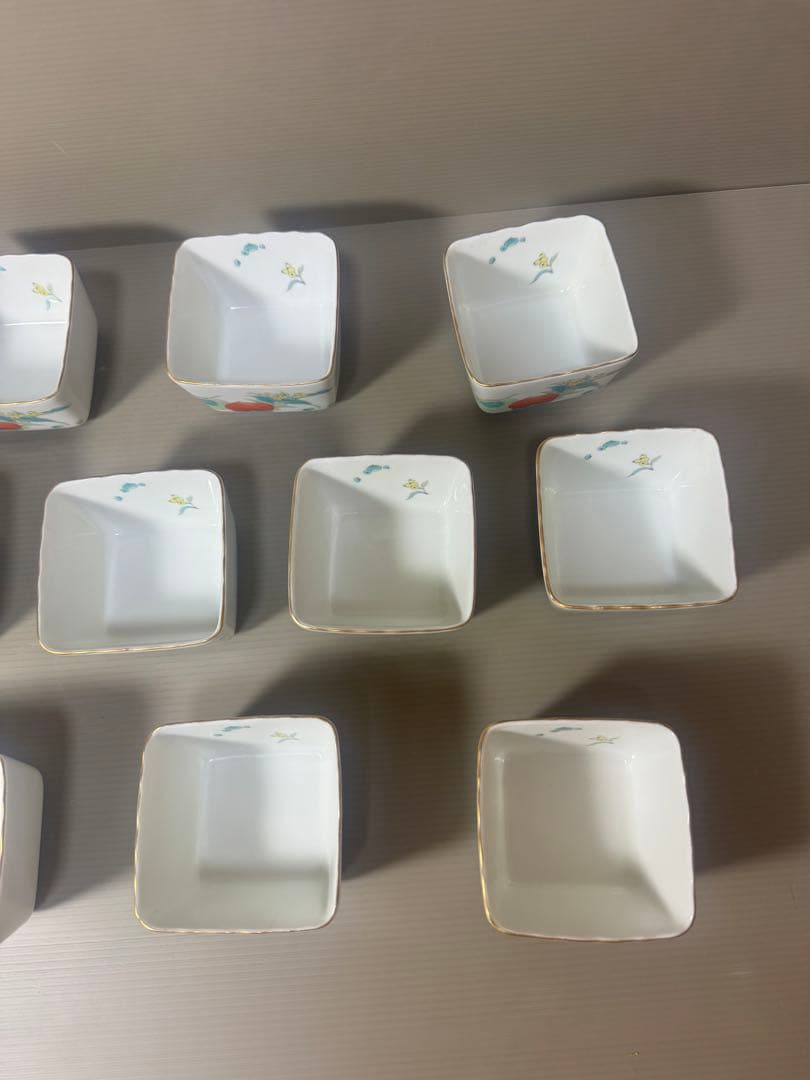 2074 深川製磁　果実模様　湯呑　10客　金彩