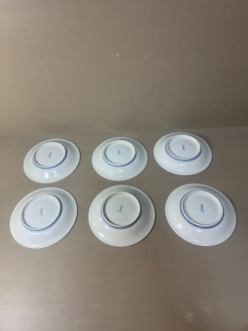 2462 人間国宝 今泉今右衛門 作 桃文様飾皿  6客　未使用