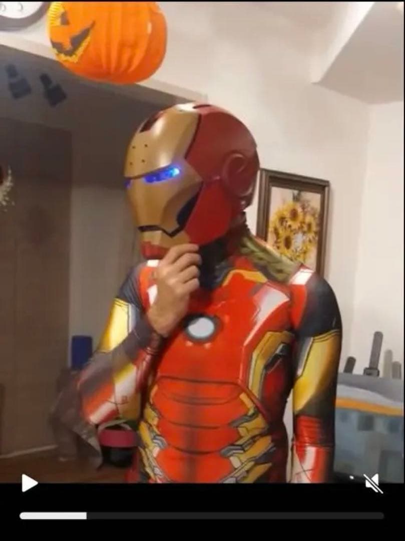 アイアンマン コスプレ フルボディスーツ LEDヘルメット付き