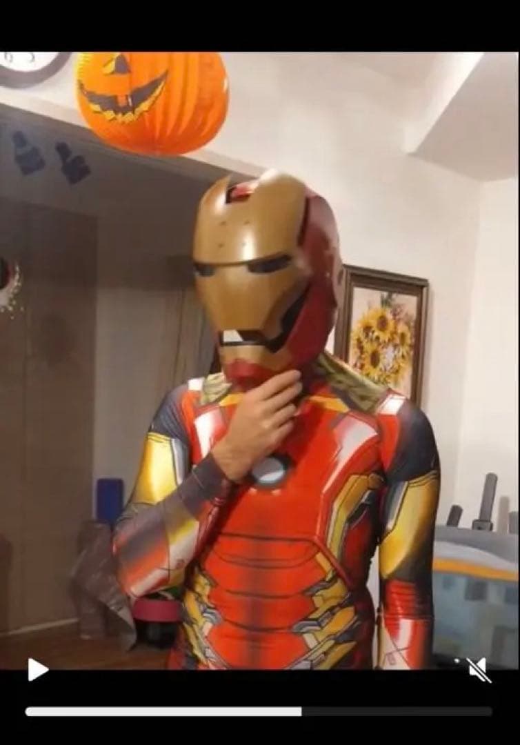 アイアンマン コスプレ フルボディスーツ LEDヘルメット付き