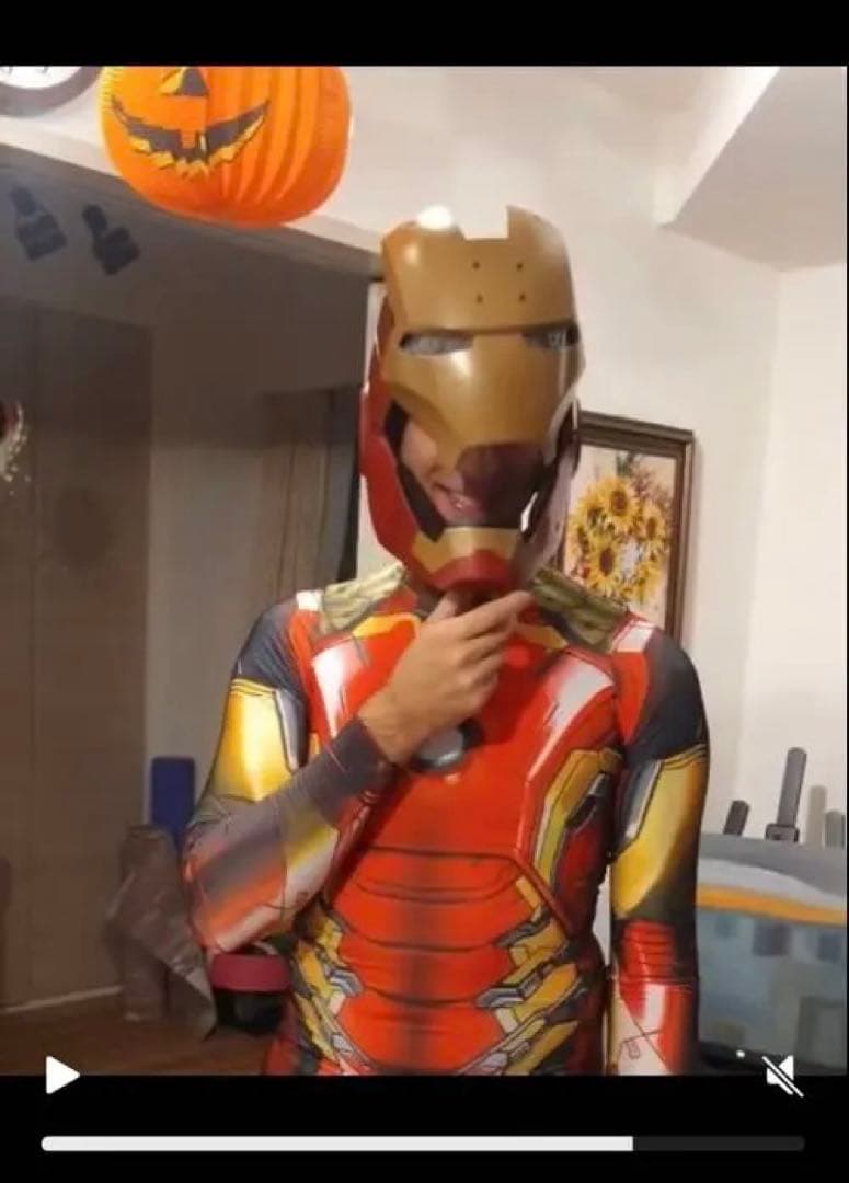 アイアンマン コスプレ フルボディスーツ LEDヘルメット付き