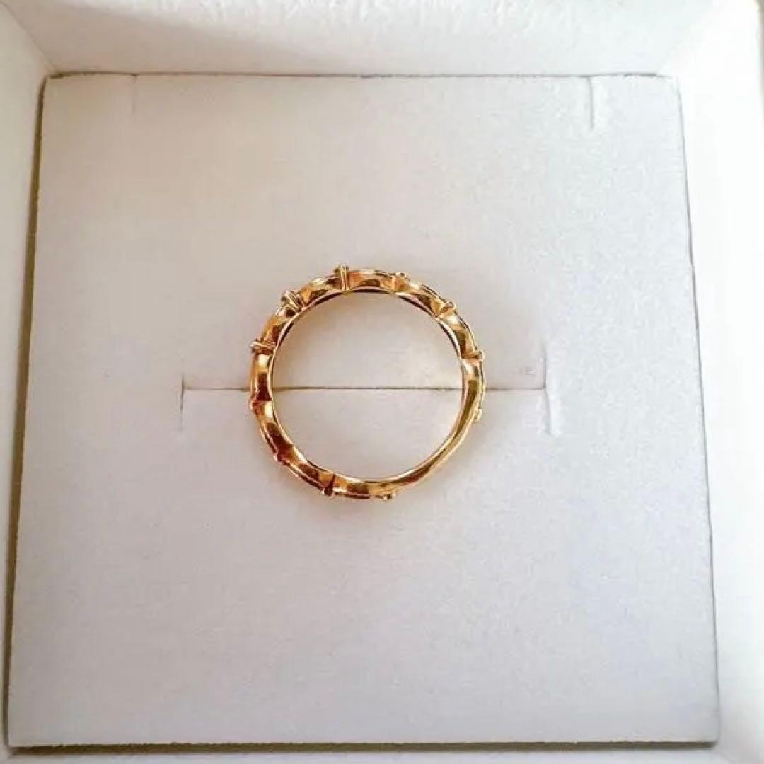 agete アガット ピンキーリング K10 ダイヤモンド　3号