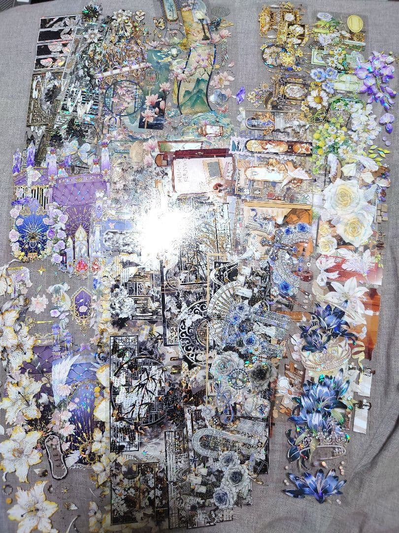 【装飾】海外　マステ　装飾系　6〜7cm分厚さ　貝殻光マスキングテープ切り売り