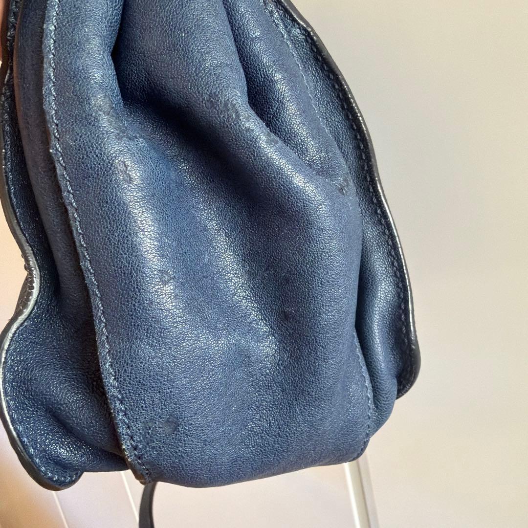 ブ*プ様 Chloéネイビー レザー ハンドバッグショルダーバッグ斜めがけ2ウェ