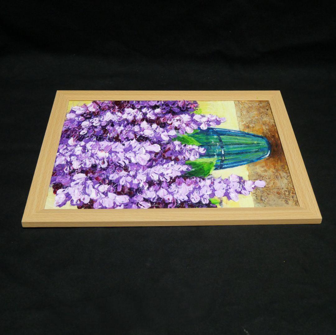 油絵 油彩 油彩画 絵 絵画 【ライラック】A4