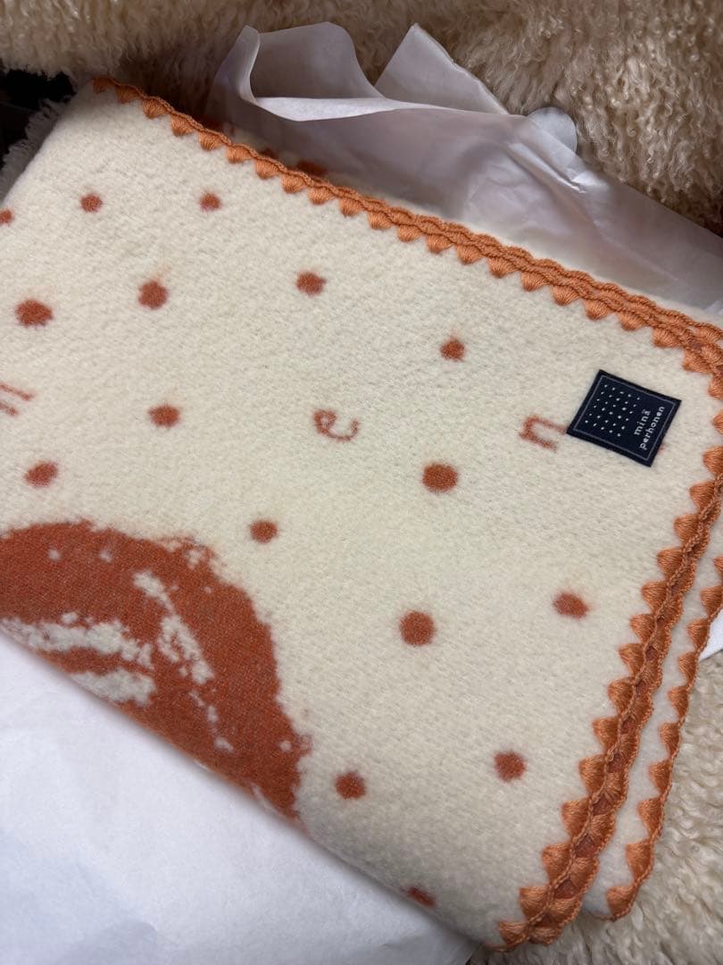 mina perhonen ミナペルホネン　ブランケット　蝶　オレンジ　未使用品